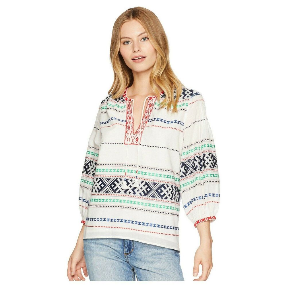 Joie Jenollina Embroidered Tunic Peasant Top